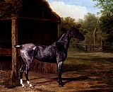 Roan Canvas Paintings - lord Rivers' Roan mare In A Landscape
